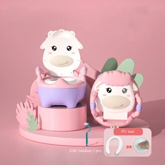 Baby Potje Toiletbril Multifunctionele Baby Wc Draagbare Auto Potje Kind Pot Training Meisjes Jongen Potje Kids Stoel Kinderen pot PU type-roos roze