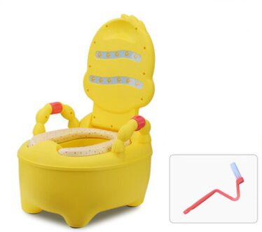 Baby Potty Toilet Training Seat Draagbare Cartoon Kip Kind Potje Trainer Kids Reizen Baby Zetelpotje Voor Gratis Potje Borstel geel zacht cushion