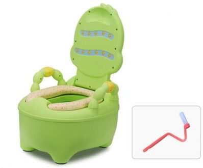 Baby Potty Toilet Training Seat Draagbare Cartoon Kip Kind Potje Trainer Kids Reizen Baby Zetelpotje Voor Gratis Potje Borstel groen zacht cushion
