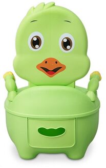 Baby Potty Toilet Training Seat Draagbare Cartoon Kip Kind Potje Trainer Kids Reizen Baby Zetelpotje Voor Gratis Potje Borstel groen