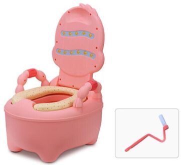 Baby Potty Toilet Training Seat Draagbare Cartoon Kip Kind Potje Trainer Kids Reizen Baby Zetelpotje Voor Gratis Potje Borstel roze zacht cushion