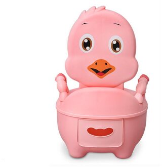 Baby Potty Toilet Training Seat Draagbare Cartoon Kip Kind Potje Trainer Kids Reizen Baby Zetelpotje Voor Gratis Potje Borstel Roze