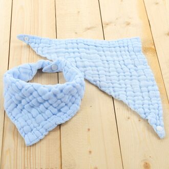 Baby Producten Speeksel Handdoek Zes Plooien Gewassen Katoen Bib Driehoek Sjaal Slabbers blauw