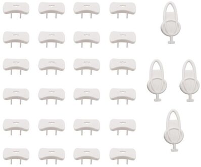 Baby Proofing(24 Stekkers + 4 Knoppen),Socket Plug Cover Voor Baby Bescherming, Socket Cover,2-Gat Plug Protector Voor Kind Protectio
