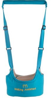 Baby Riem Keeper Baby Harnas Sling Leren Walking Harness Strap Zorg Zuigeling Aid Lopen Assistent Riem Baby Leash blauw