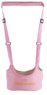 Baby Riem Keeper Baby Harnas Sling Leren Walking Harness Strap Zorg Zuigeling Aid Lopen Assistent Riem Baby Leash roze