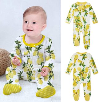Baby Romper Kleding Baby Baby Jongens Meisjes Citroen Print Pyjama Sleeper Rits Footed Romper Jumpsuit Bebek Giyim 12-18 Months