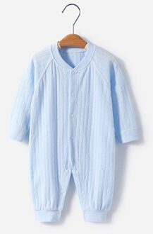 Baby Romper Pak De Jurk Lange Mouw Katoenen Baby Klim Kleding Kleding Baby Jumpsuit Vier Seizoenen Rompertjes Jongen Baby Nachtkleding lucht blauw / 6m