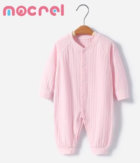 Baby Romper Pak De Jurk Lange Mouw Katoenen Baby Klim Kleding Kleding Baby Jumpsuit Vier Seizoenen Rompertjes Jongen Baby Nachtkleding Roze / 3M
