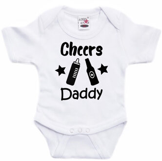 baby rompertje - Cheers Daddy - wit - kraam/vaderdag cadeau 80 (9-12 maanden)