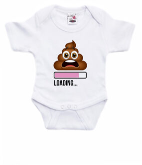 baby rompertje - Loading Poop - wit/roze - babyshower/kraamcadeau 56 (1-2 maanden)