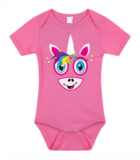 baby rompertje - roze - eenhoorn/unicorn - cadeau romper - kraamcadeau 56 (1-2 maanden)