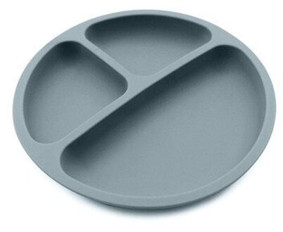 Baby Safe Siliconen Eetkamer Plaat Solid Leuke Cartoon Kinderen Gerechten Training Servies Kids Feeding Bowls Blauw