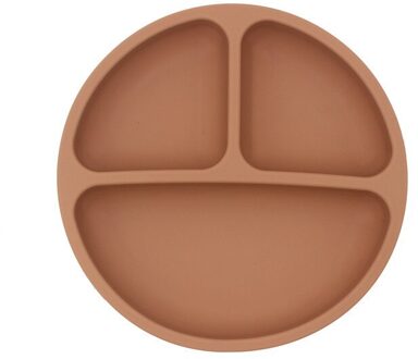 Baby Safe Siliconen Eetkamer Plaat Solid Leuke Cartoon Kinderen Gerechten Training Servies Kids Feeding Bowls oranje