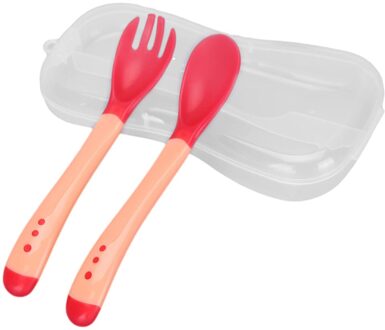 Baby Scoop Temperatuur Warmte Sensing Peuter Vork Siliconen Arc Babyvoeding Lepel Temperatuur Sensor Lepels