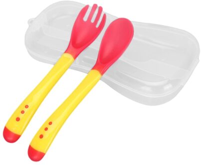 Baby Scoop Temperatuur Warmte Sensing Peuter Vork Siliconen Arc Babyvoeding Lepel Temperatuur Sensor Lepels