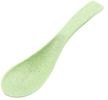 Baby Servies Cartoon Kids Verdeeld Kom Food Grade Eco Tarwe Stro Kinderen Plaat Babyvoeding Servies Eten Gerechten groen lepel