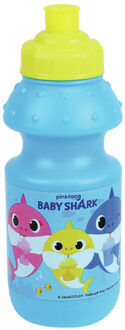 Baby shark Kunststof bidon pop-up drinkbeker Baby Shark 350 ml - Schoolbekers Blauw