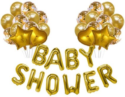 Baby Shower Party Decoraties Ballonnen Voor Jongen, Blauw Baby Shower Brief Ballon Banner Goud