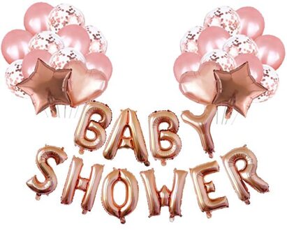 Baby Shower Party Decoraties Ballonnen Voor Jongen, Blauw Baby Shower Brief Ballon Banner roos goud