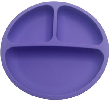 Baby Siliconen Eetkamer Plaat Waggel Servies Voedsel Opslag Fruit Gerechten Kinderen Voeden Diner Borden Kommen Anti-val Lade BB5160 paars
