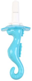 Baby Siliconen Tandenborstel Milieuvriendelijk Baby Bijtring Tandjes Ring Kids Leuke Seahorse Vorm Bijtring Kinderen Kauwen blauw