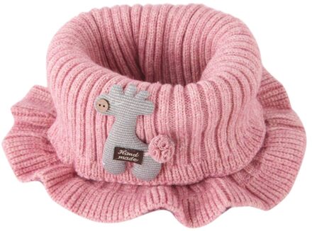 Baby Sjaal Winter Kids Jongens Meisjes Gebreide Sjaal Peuter Leuke Cartoon Warmer Haak Cowl Kraag Cirkel Sjaal Bufanda roze