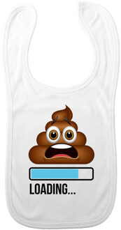 Baby slabbetje - blauw - poop loading... - kraam cadeau - slab/morsdoek