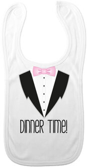 Baby slabbetje - roze - dinner time - kraam cadeau - slab/morsdoek