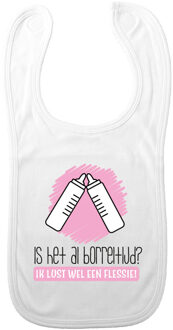 Baby slabbetje - roze - flesje - kraam cadeau - slab/morsdoek