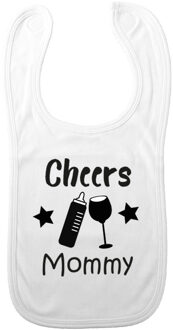 Baby slabbetje - wit - wijntje mama - kraam cadeau - slab/morsdoek - Moederdag