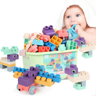 Baby Soft Rubber Big Particle Bricks Model Toys DIY Duploe Building Blocks Early Educational Toy Safe And Non-toxic For Children
