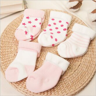 Baby Sokken 5 Pairs Pasgeborenen Winter Katoen Verdikking Unisex Korte Sokken 0-6 Maanden Baby Meisje En Jongen Sokken stijl 6