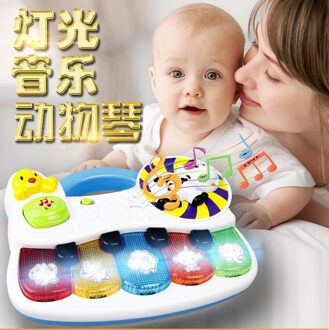 Baby Speelgoed Piano Met Licht Muziek Dier Piano Baby Verlichting Cognitie Intelligentie Handen Op Speelgoed