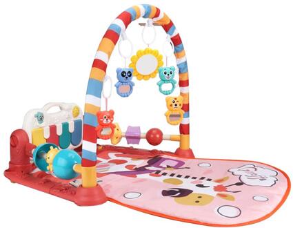 Baby Speelkleed Muzikale Speelmat Kick En Spelen Piano Gym Activiteit Center Pasgeboren Kruipen Mat Pedaal Lichten En Geluiden voor Zuigelingen Roze