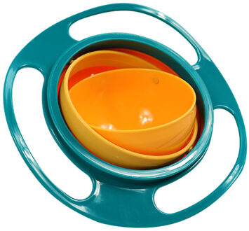 Baby Spill-Proof Kom Universele Gyro 360 Draaien Voeden Kom Praktische Kids Roterende Balans Kom Voedsel Servies groen