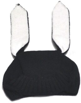 Baby Spullen Accessoires Baby Baby Meisjes Jongens Unisex Bunny Hoeden Lange Rabiit Oren Gebreide Caps Warm Pasen Hoeden Voor 3-24M zwart