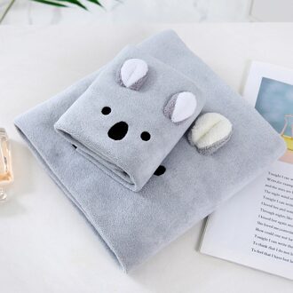 Baby Spullen Voor Pasgeborenen 2 Stuk Handdoek + Poncho Badhanddoek Baby Meisjes Handdoeken Deken Peuter Baby Jongens Strand Handdoek beer-grijs