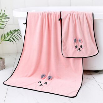 Baby Spullen Voor Pasgeborenen 2 Stuk Handdoek + Poncho Badhanddoek Baby Meisjes Handdoeken Deken Peuter Baby Jongens Strand Handdoek konijn-roze