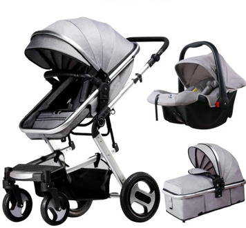 Baby Stroller 3 In 1 with Car Seat High Land-scape Fashion Baby Carriage Pram Can Sit Reclining Folding Light Kid Travel Troller