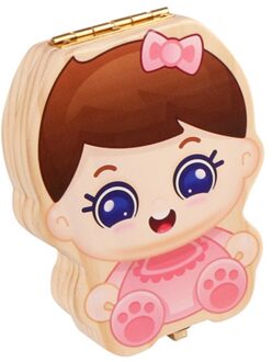 Baby Tand Doos Kids Organizer Melk Tanden Houten Opslag Baby Tanden Doos Voor Jongen Meisje Besparen Tanden Navelstreng Lanugo roze