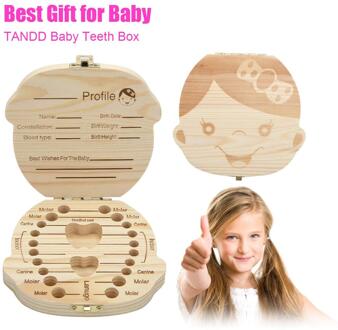 Baby Tand Keepsake Box, Melktanden Melk Tanden Saver Dozen, houten Eerste Tand en Krul Geheugen Container voor Kind Pasgeborenen girl