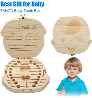 Baby Tand Keepsake Box, Melktanden Melk Tanden Saver Dozen, houten Eerste Tand en Krul Geheugen Container voor Kind Pasgeborenen jongen