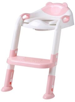 Baby Toilet Seat Baby Vouwen Verstelbare Ladder Zindelijkheidstraining Stoel Krukje Kid Veiligheid Wc Trainer Seat Pot Roze