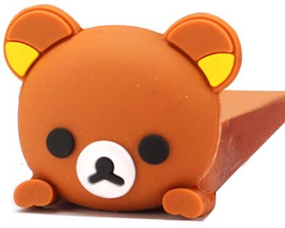 Baby Veiligheid Deur Home Stopper Deur Cartoon Beer Kat Deuropening Stop Siliconen Clip Veiligheid Deur Houder Clip Voor Baby Pet cartoon Speelgoed B Stopper