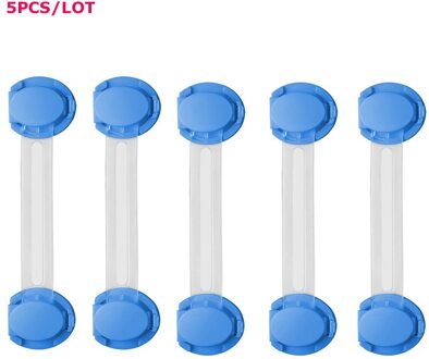 Baby Veiligheid Lock Kast Smart Lade Deur Venster Sloten Bandjes Bescherming van Kinderen Familie Security Slot Proof Blocker 5stk blauw