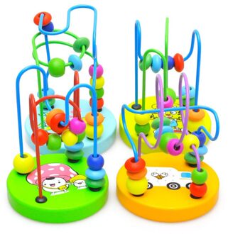Baby Vroeg Leren Speelgoed Peuter Kleur Houten Puzzel Speelgoed Mini Rond Kralen houten Educatief Wiskunde speelgoed Voor Kinderen