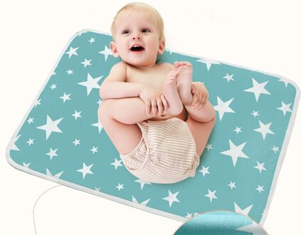 Baby Waterdichte Matras Sheet Protector Luiers Cartoon Changing Pads Voor Bed Reizen Luiers Crib Sheet zwart