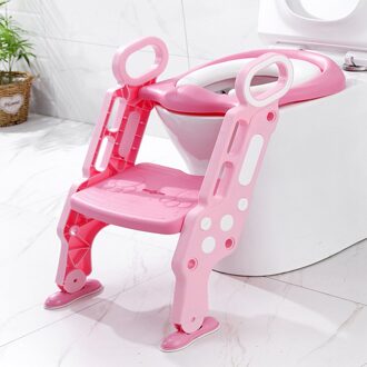 Baby Wc Opvouwbare Baby Zindelijkheidstraining Achterbank Met Verstelbare Ladder Voor Jongens En Meisjes Draagbare Veiligheid Potje Sofa Kussen roze