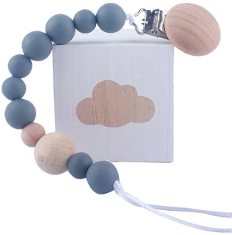 Baby Wood Beaded Pacifier Clip Silicone Chain Nipple Holder Infant Soother Teether